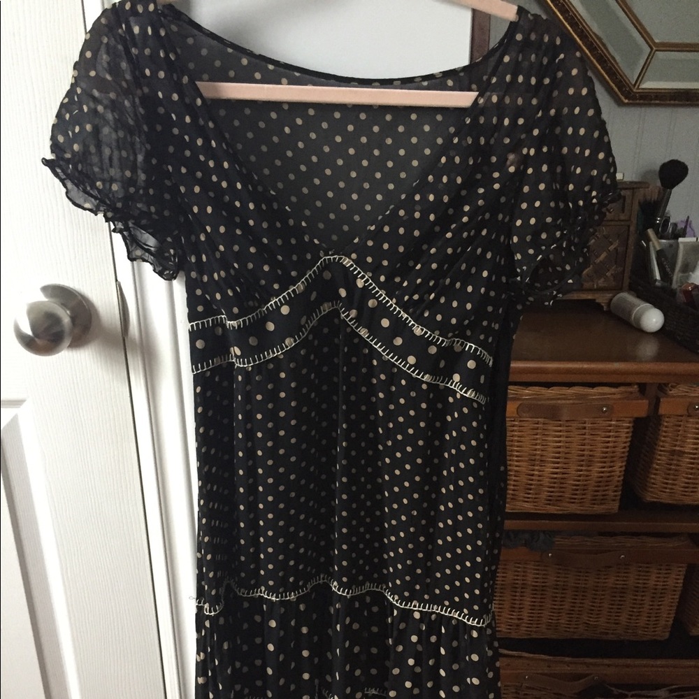 Fun BCBGMAXAZRIA polka dot midi dress